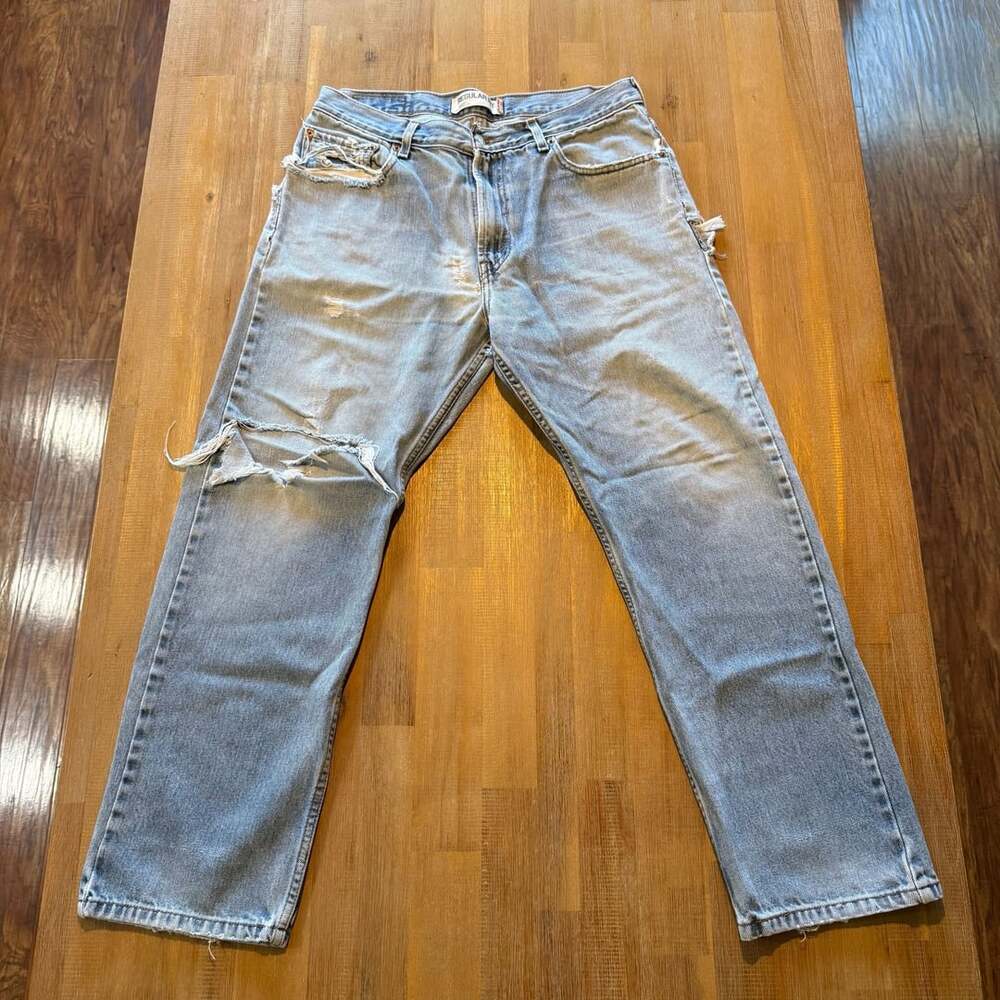 Levi's 505 Regular Fit Distressed Light Wash Jeans W34 L29